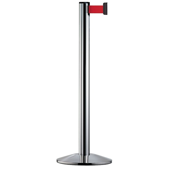 Gurtpfosten Aluminium, chrom Gurtfarbe Rot