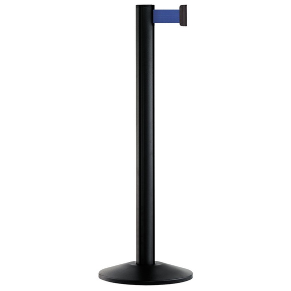 Gurtpfosten Aluminium, schwarz Gurtfarbe Blau