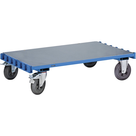 EUROKRAFT Platten-Transportwagen ohne Bügel Ladefläche 1250 x 800 mm Tragfähigkeit 500 kg, Zinkblechladefläche
