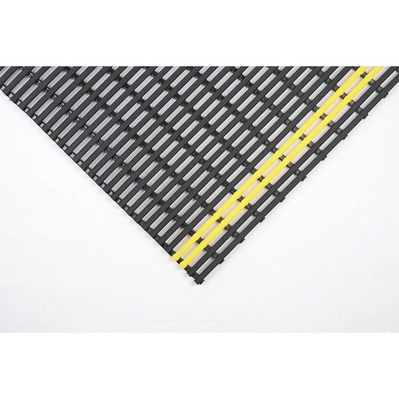 Anti-Rutschmatte Recycling-PVC, 10 m Rolle Breite 600 mm, schwarz/gelb