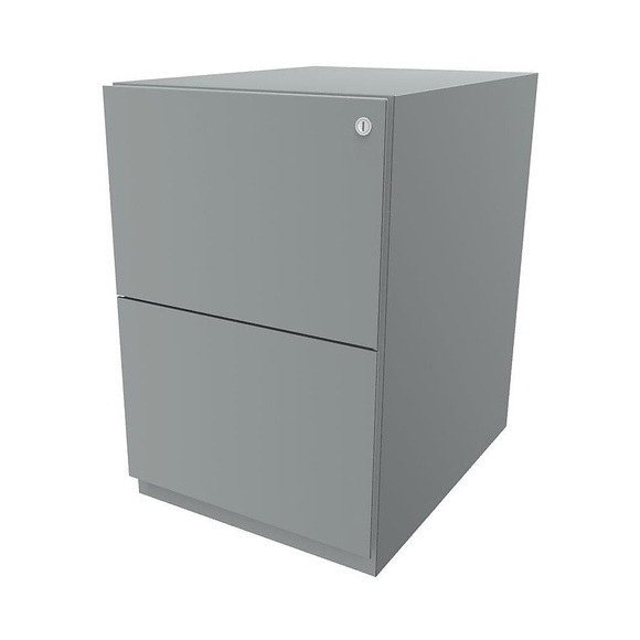 BISLEY Rollcontainer Note™, mit 2 Hängeregistraturen HxB 645 x 420 mm silber