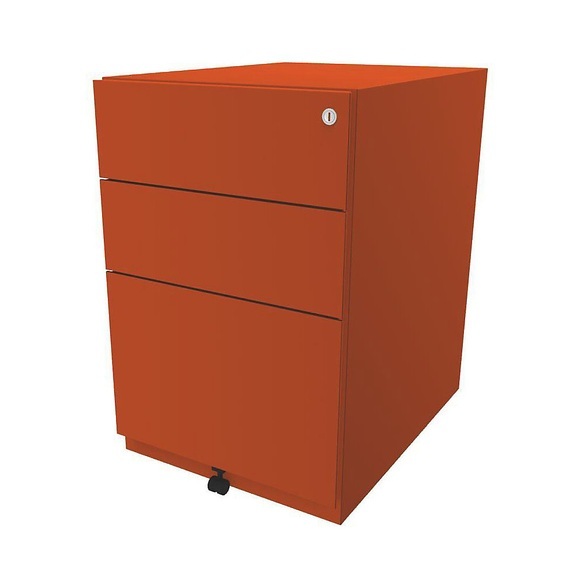 BISLEY Rollcontainer Note™, mit 2 Universalschubladen, 1 Hängeregistratur HxBxT 645 x 420 x 565 mm orange