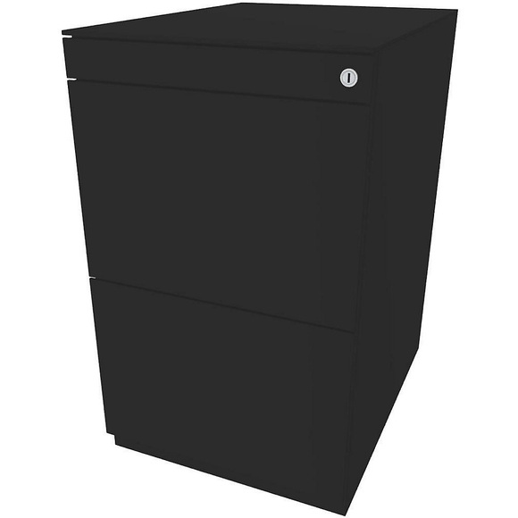 BISLEY Standcontainer Note™, mit 2 Hängeregistraturen Höhe 704 - 737 mm, mit Top schwarz