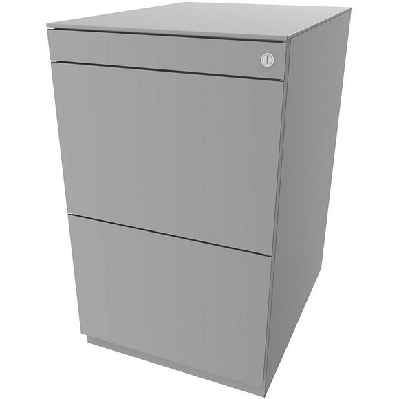 BISLEY Standcontainer Note™, mit 2 Hängeregistraturen Höhe 704 - 737 mm, mit Top lichtgrau