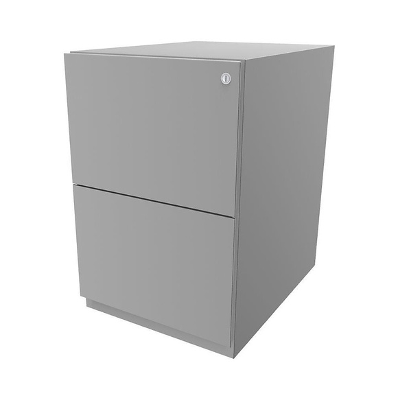 BISLEY Rollcontainer Note™, mit 2 Hängeregistraturen HxB 645 x 420 mm lichtgrau
