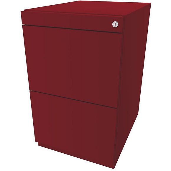 BISLEY Standcontainer Note™, mit 2 Hängeregistraturen Höhe 698 - 731 mm, ohne Top kardinalrot