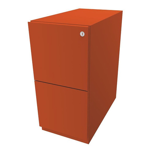BISLEY Rollcontainer Note™, mit 2 Hängeregistraturen HxB 645 x 300 mm orange
