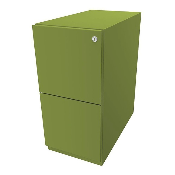 BISLEY Rollcontainer Note™, mit 2 Hängeregistraturen HxB 645 x 300 mm grün