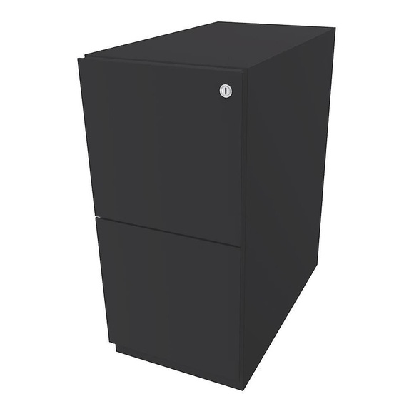 BISLEY Rollcontainer Note™, mit 2 Hängeregistraturen HxB 645 x 300 mm anthrazitgrau