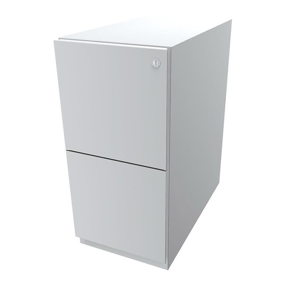 BISLEY Rollcontainer Note™, mit 2 Hängeregistraturen HxB 645 x 300 mm verkehrsweiß