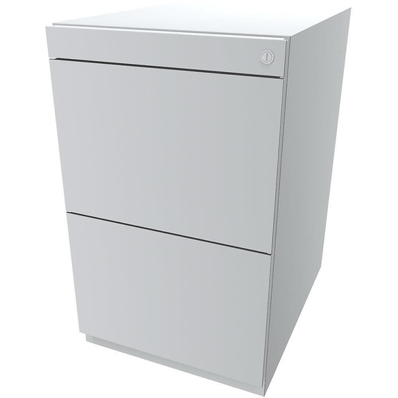 BISLEY Standcontainer Note™, mit 2 Hängeregistraturen Höhe 698 - 731 mm, ohne Top verkehrsweiß