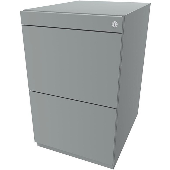 BISLEY Standcontainer Note™, mit 2 Hängeregistraturen Höhe 698 - 731 mm, ohne Top silber