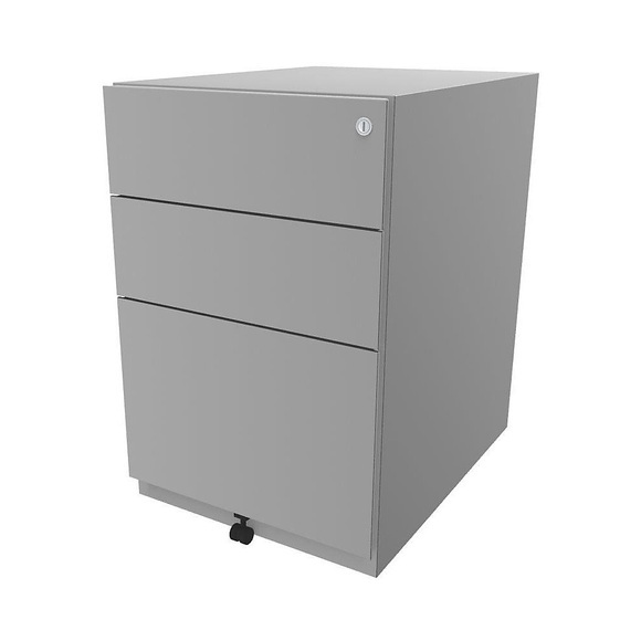 BISLEY Rollcontainer Note™, mit 2 Universalschubladen, 1 Hängeregistratur HxBxT 645 x 420 x 565 mm lichtgrau