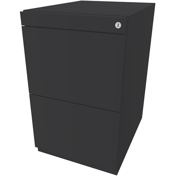 BISLEY Standcontainer Note™, mit 2 Hängeregistraturen Höhe 698 - 731 mm, ohne Top anthrazitgrau