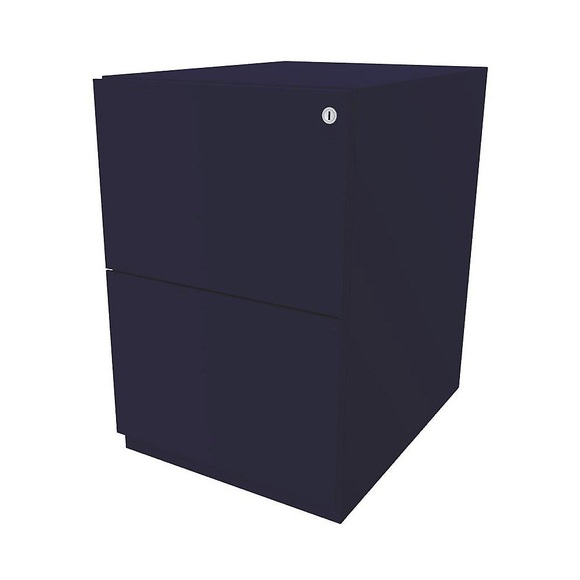 BISLEY Rollcontainer Note™, mit 2 Hängeregistraturen HxB 645 x 420 mm oxfordblau