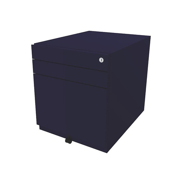 BISLEY Rollcontainer Note™, mit 2 Universalschubladen, 1 Hängeregistratur HxBxT 565 x 420 x 565 mm oxfordblau