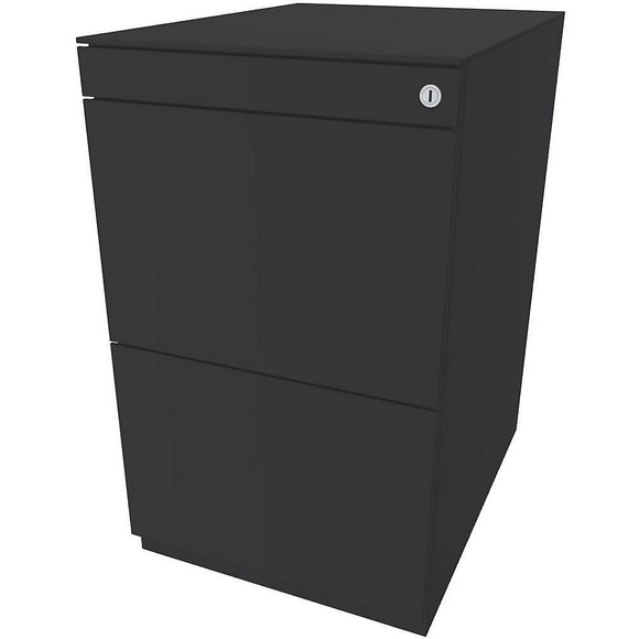 BISLEY Standcontainer Note™, mit 2 Hängeregistraturen Höhe 704 - 737 mm, mit Top anthrazitgrau