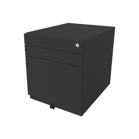 BISLEY Rollcontainer Note™, mit 2 Universalschubladen, 1 Hängeregistratur HxBxT 565 x 420 x 565 mm anthrazitgrau