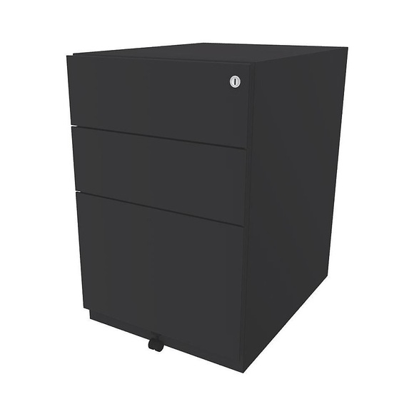BISLEY Rollcontainer Note™, mit 2 Universalschubladen, 1 Hängeregistratur HxBxT 645 x 420 x 565 mm anthrazitgrau