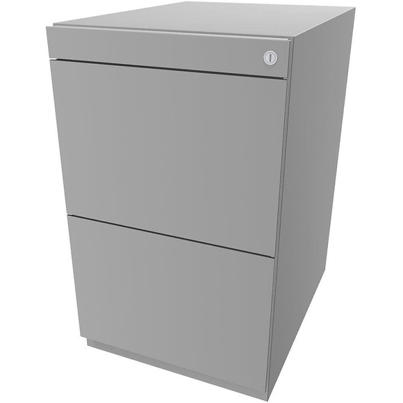 BISLEY Standcontainer Note™, mit 2 Hängeregistraturen Höhe 698 - 731 mm, ohne Top lichtgrau