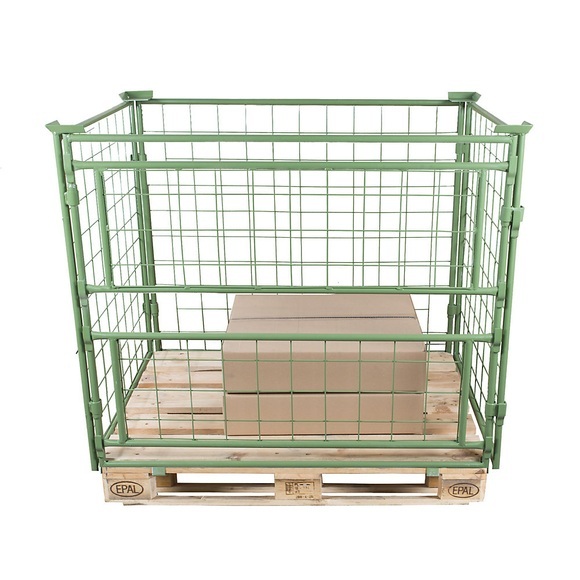 Palettenrahmen Nutzhöhe 1600 mm, zum Ansetzen BxL 1000 x 1200 mm, 1 Längswand 2-teilig herausnehmbar