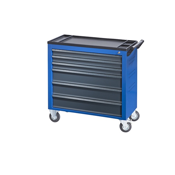 QUIPO Werkstattwagen JUMBO mit 6 durchgehenden Schubladen HxBxT 935 x 900 x 460 mm, enzianblau