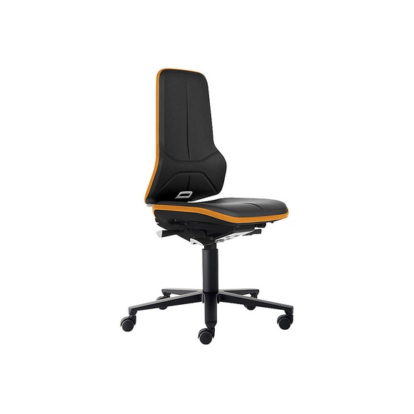 bimos NEON Arbeitsdrehstuhl Sitzmaterial Kunstleder, ESD Flexband orange
