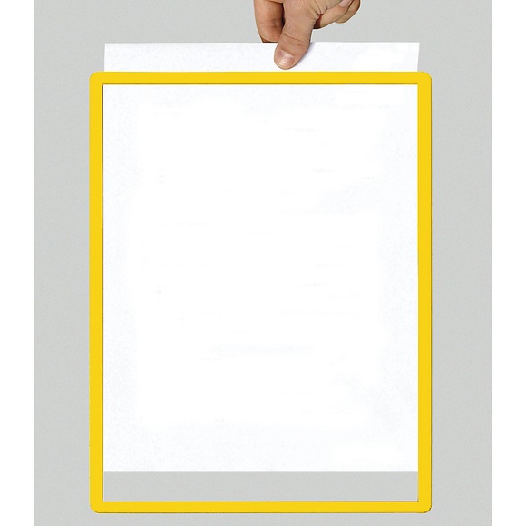 Rahmen mit Klarsichtfolie Papierformat A5, VE 10 Stk magnetisch, gelb