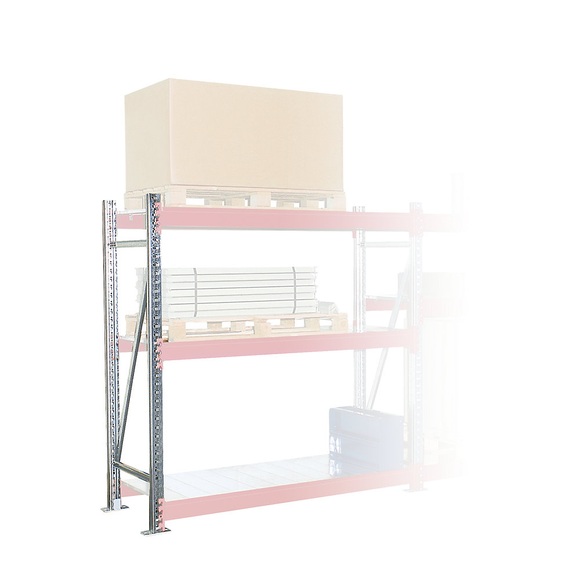 EUROKRAFT Schwerlastregal-Stützrahmen Rahmenhöhe 4350 mm Rahmentiefe 800 mm, verzinkt