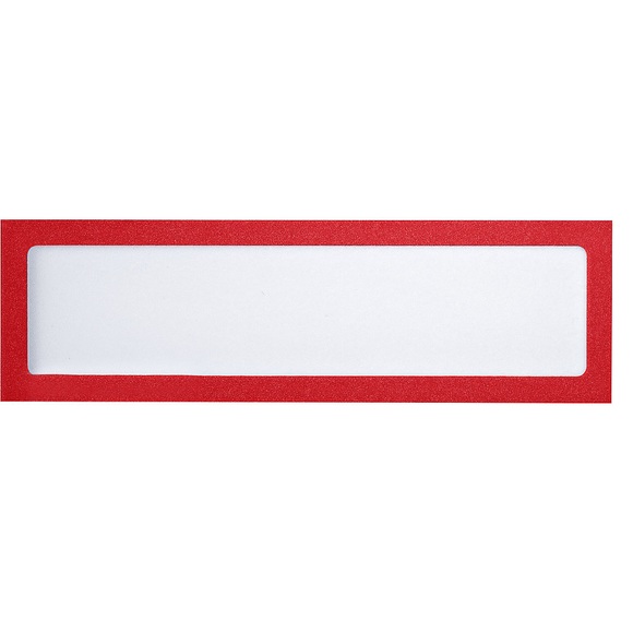 office akktiv Magnetische Infotasche für Überschriften, DIN A4 hoch / DIN A5 quer, 225 x 60 mm Rahmen rot, VE 10 Stk