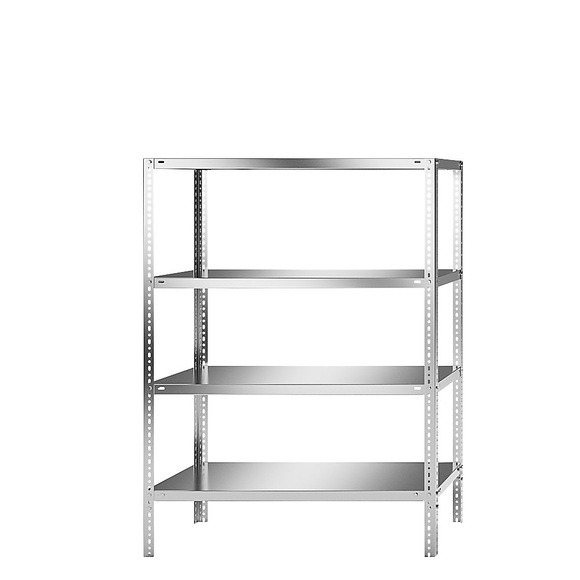 Edelstahlregal Regalhöhe 1500 mm Grundregal, Breite x Tiefe 1100 x 500 mm