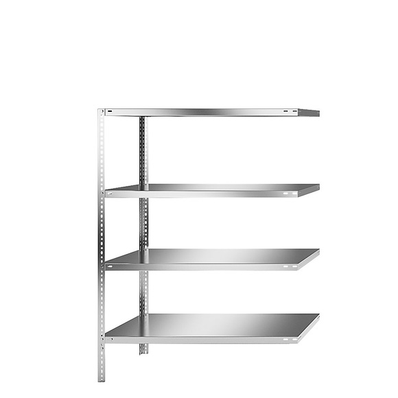 Edelstahlregal Regalhöhe 1500 mm Anbauregal, Breite x Tiefe 1100 x 600 mm