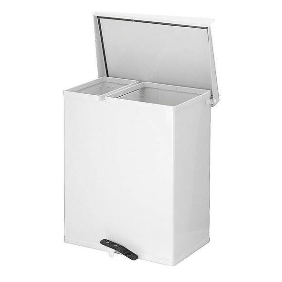 Wertstoffsammler aus Aluminium Volumen 25 + 55 l, BxHxT 300 x 600 x 480 mm weiß