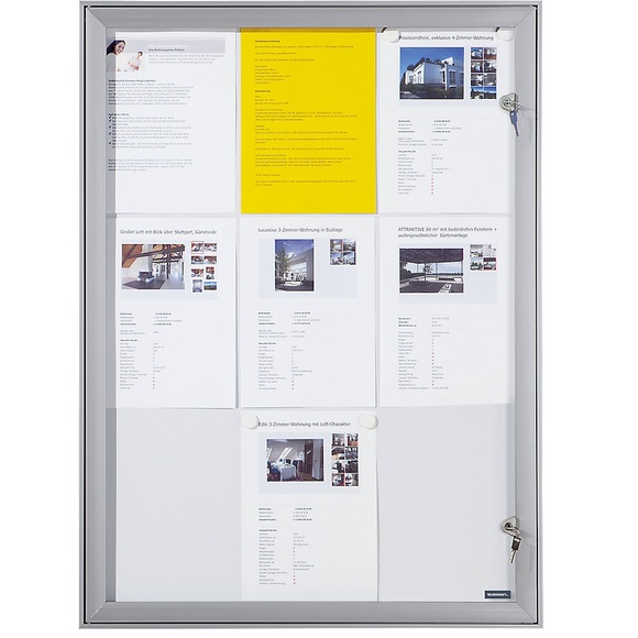 office akktiv Schaukasten mit Flügeltür Außen-BxHxT 742 x 1005 x 33 mm Metallrückwand