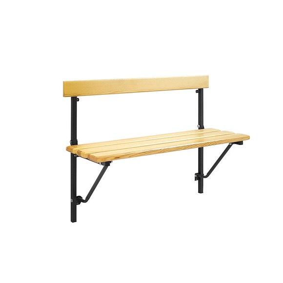 Wandbank klappbar, Länge bis 1200 mm mit Holzauflage