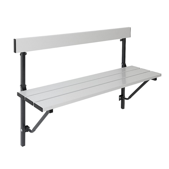 Wandbank klappbar, feste Länge 1200 mm mit Aluminiumauflage
