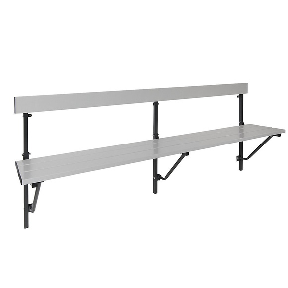 Wandbank klappbar, feste Länge 2000 mm mit Aluminiumauflage