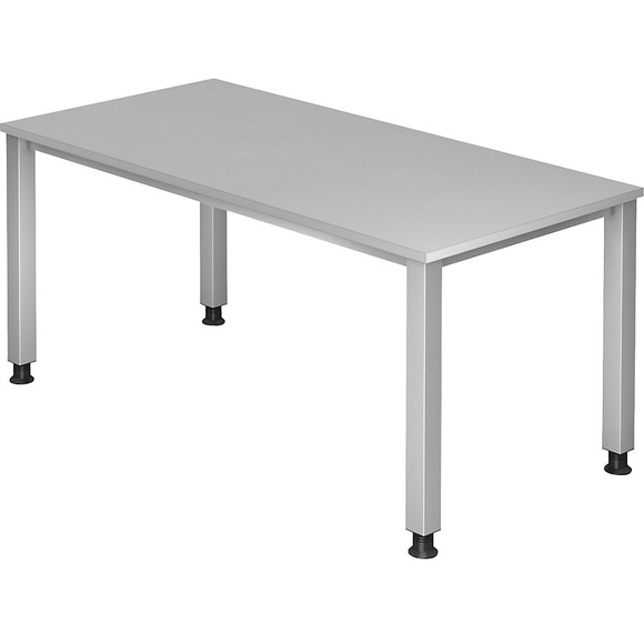 office akktiv RENATUS - Schreibtisch 4-Fuß-Gestell, Breite 1600 mm lichtgrau