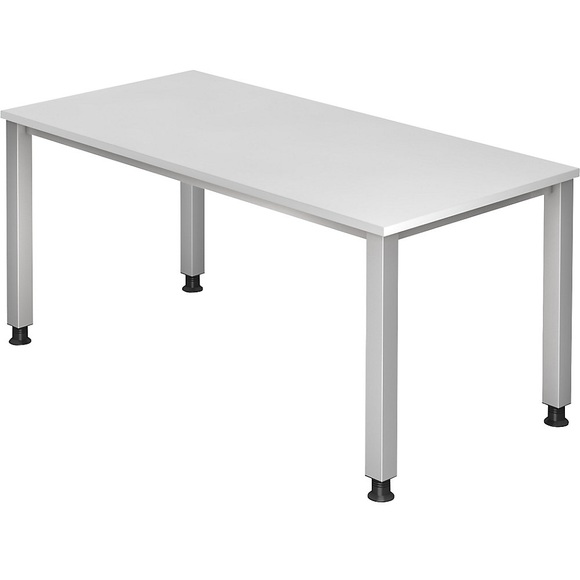 office akktiv RENATUS - Schreibtisch 4-Fuß-Gestell, Breite 1600 mm weiß