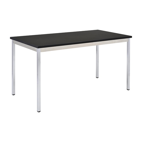 Mehrzwecktisch rechteckig, LxBxH 700 x 600 x 740 mm Platte schwarz, Gestell verchromt