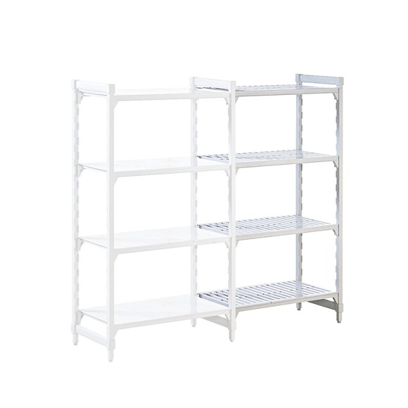 Kunststoff-Steckregalsystem Premium Fachboden-BxT 900 x 500 mm Anbauregal, Breite 935 mm, Boden geschlitzt