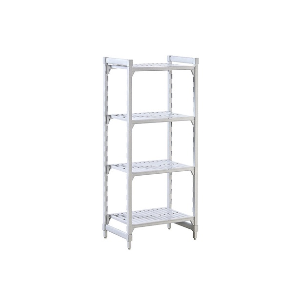 Kunststoff-Steckregalsystem Premium Fachboden-BxT 700 x 600 mm Grundregal, Breite 770 mm, Boden geschlitzt