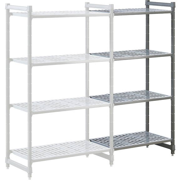 Kunststoff-Steckregalsystem Fachboden-BxT 835 x 540 mm Anbauregal, Breite 875 mm, Boden geschlitzt