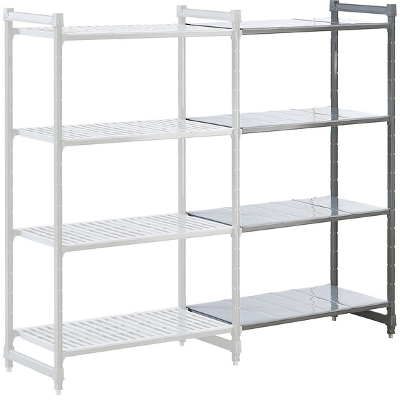 Kunststoff-Steckregalsystem Fachboden-BxT 990 x 540 mm Anbauregal, Breite 1030 mm, Boden glatt
