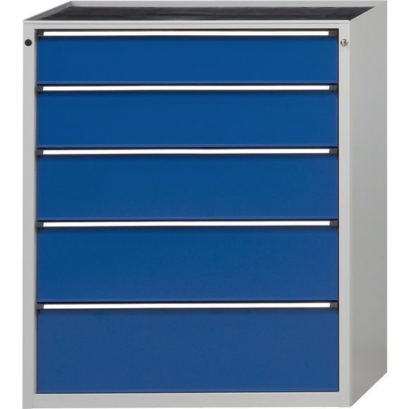 ANKE Schubladenschrank BxT 1060 x 675 mm, Schubladentraglast 200 kg 5 Schubladen, Höhe 1280 mm, Front enzianblau