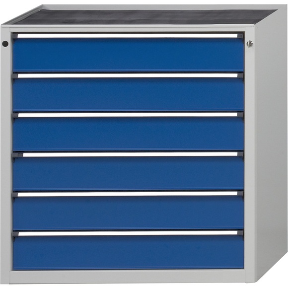 ANKE Schubladenschrank ohne Platte Breite 910 mm, Schubladentraglast 200 kg 6 Schubladen à 150 mm, Front enzianblau