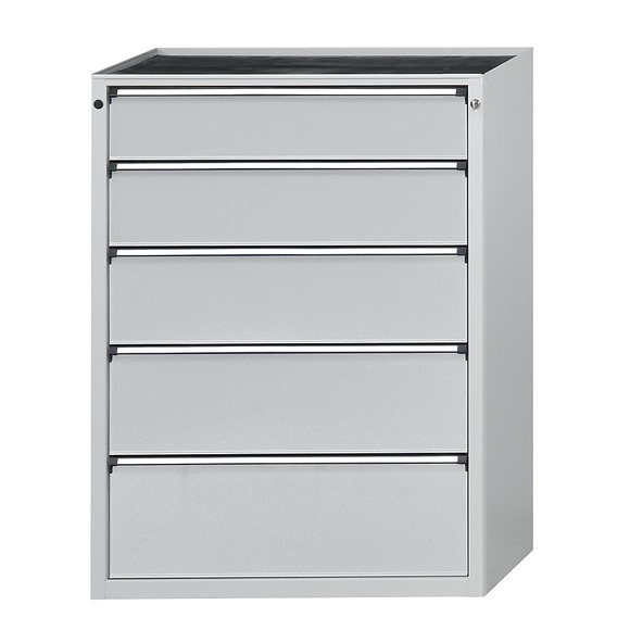 ANKE Schubladenschrank, BxT 910 x 675 mm, Schubladentraglast 200 kg, 5 Schubladen, Höhe 1280 mm, Front lichtgrau