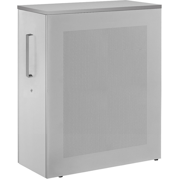 mauser Hochauszugschrank Thekenelement links stehend Höhe 1250 mm, lichtgrau