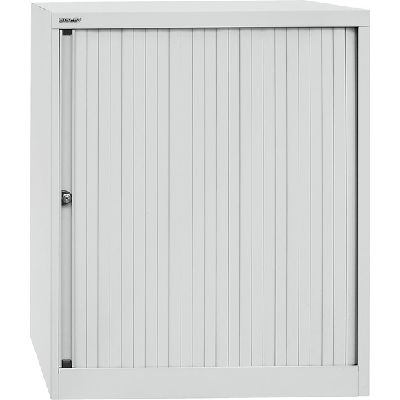 BISLEY Euro-Rollladenschrank Breite 800 mm, 2 Fachböden lichtgrau