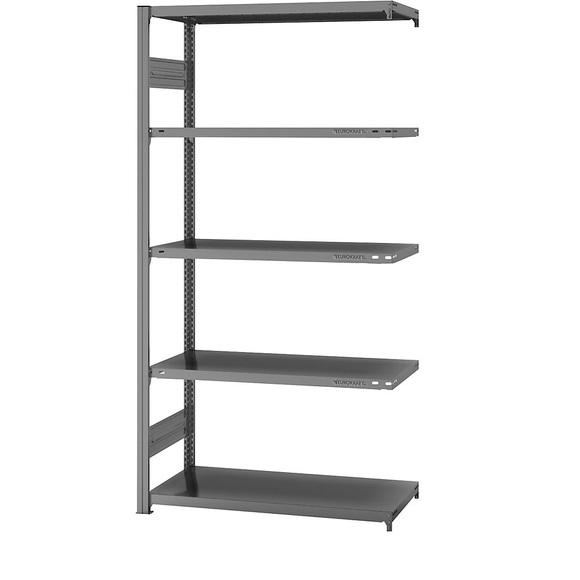 EUROKRAFT System-Steckregal, verzinkt Bauart leicht, Regalhöhe 2000 mm Anbauregal, Breite x Tiefe 1000 x 500 mm